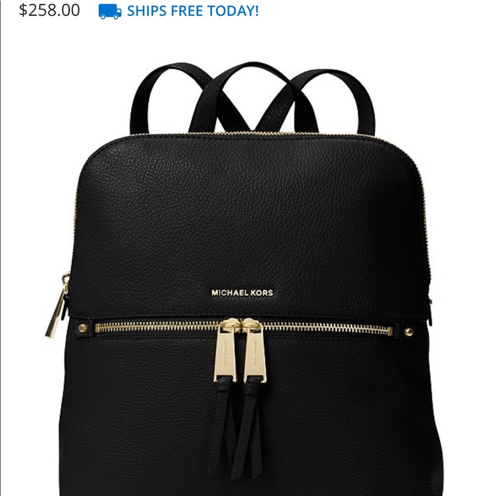 MICHAEL Kors Gold-Tone Rhea Slim Zip Backpack